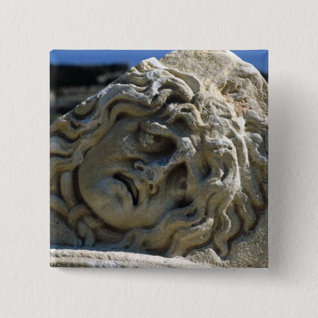 Badge Carré 5 Cm Tête de méduse (Devant)