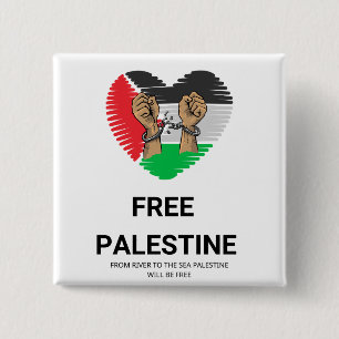 Badge Carré 5 Cm Texte de Palestine libre