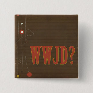 Badge Carré 5 Cm Texte de rouille WWJD whimy