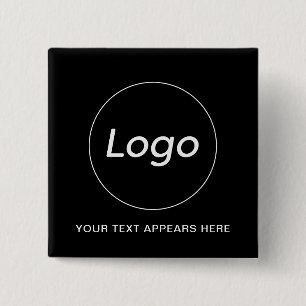 Badge Carré 5 Cm Texte du logo simple