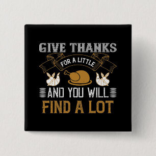 Badge Carré 5 Cm Thanksgiving - Give Thanks For A Little