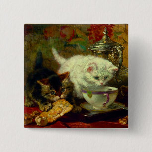 Badge Carré 5 Cm Thé des chatons
