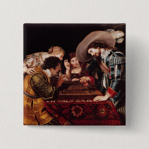 Badge Carré 5 Cm The Game de backgammon