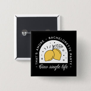 Badge Carré 5 Cm Thème de fruit de citron de fête de Bachelorette n