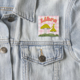 Badge Carré 5 Cm Thème esthétique cottagecore de la Balance Art fée