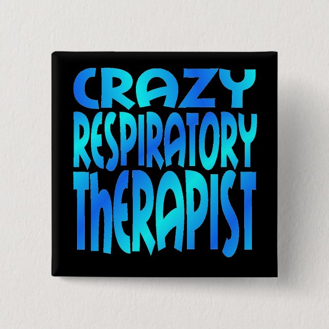 Badge Carré 5 Cm Thérapeute respiratoire fou (Devant)