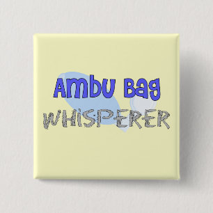 Badge Carré 5 Cm Thérapeute respiratoire "Whisperer de sac d'Ambu "