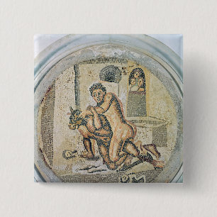 Badge Carré 5 Cm Theseus luttant avec le Minotaur