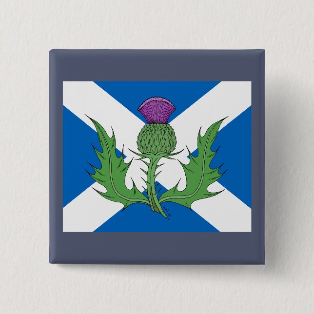 Badge Carré 5 Cm Thistle écossais et sel (Devant)