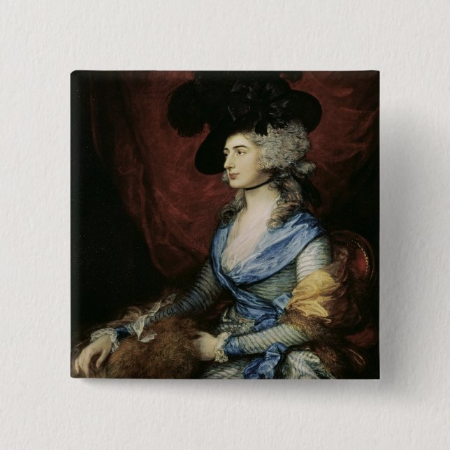 Badge Carré 5 Cm Thomas Gainsborough |Mrs Sarah Siddons, les actres (Devant)