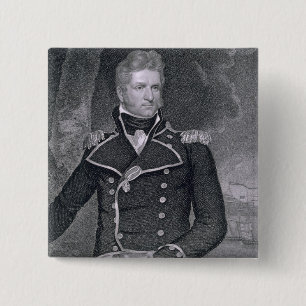 Badge Carré 5 Cm Thomas Macdonough (1783-1825) gravé par John B.