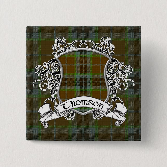 Badge Carré 5 Cm Thomson Tartan Shield (Devant)