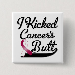 Badge Carré 5 Cm Throat Cancer J'Ai Touché Butt