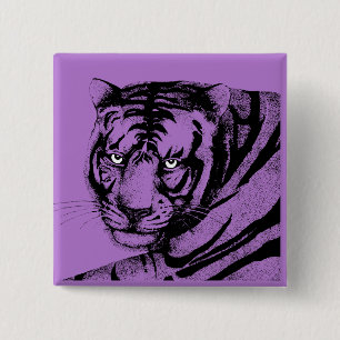 BADGE CARRÉ 5 CM TIGER