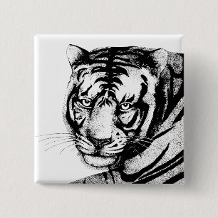 BADGE CARRÉ 5 CM TIGER