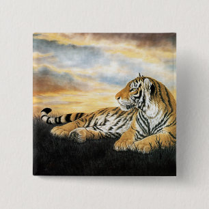 Badge Carré 5 Cm Tiger Dawn