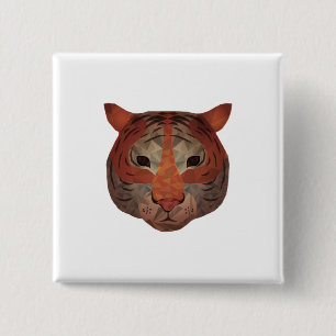 Badge Carré 5 Cm Tigre automatique