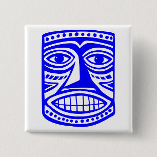 Badge Carré 5 Cm Tiki Toby - Rouge