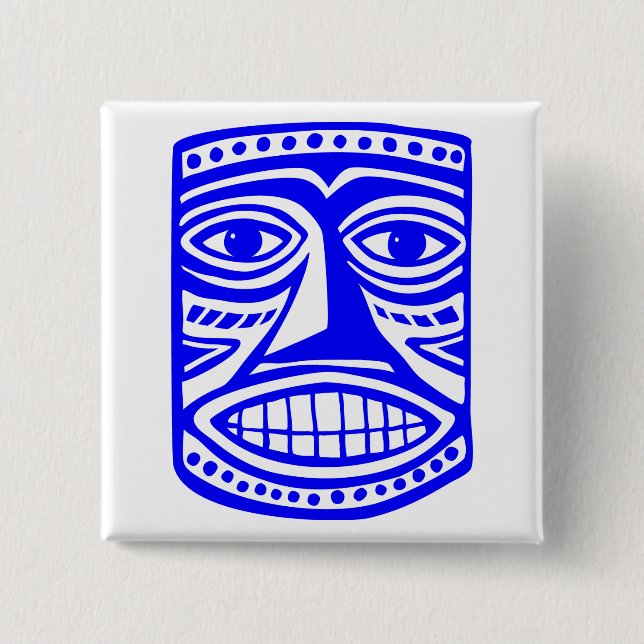 Badge Carré 5 Cm Tiki Toby - Rouge (Devant)