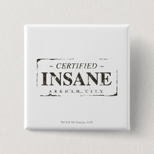 Badge Carré 5 Cm Timbre de fou certifié