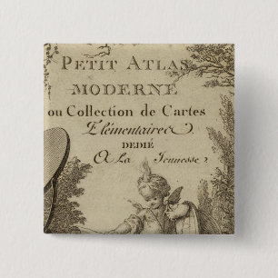 Badge Carré 5 Cm Titre Page Petit atlas moderne