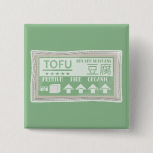 Badge Carré 5 Cm Tofu Pop art emballage alimentaire