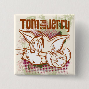 Badge Carré 5 Cm Tom et brun et vert de Jerry
