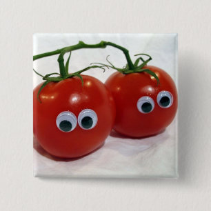 Badge Carré 5 Cm Tomates idiotes observées écarquillées