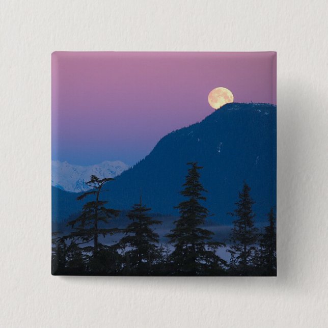 Badge Carré 5 Cm Tombe nocturne en Alaska (Devant)
