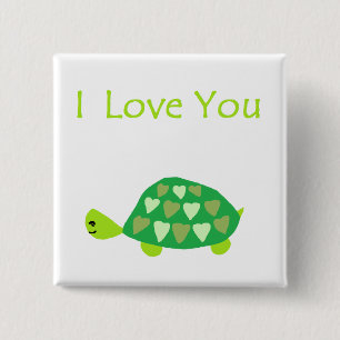 Badge Carré 5 Cm Tortue d'amour