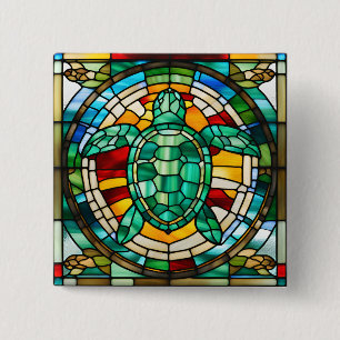 Badge Carré 5 Cm Tortue de mer