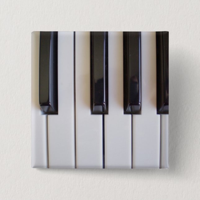 Badge Carré 5 Cm Touches de piano (Devant)