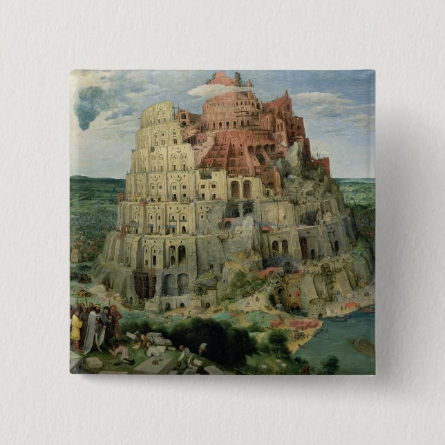 Badge Carré 5 Cm Tour de Babel (Devant)
