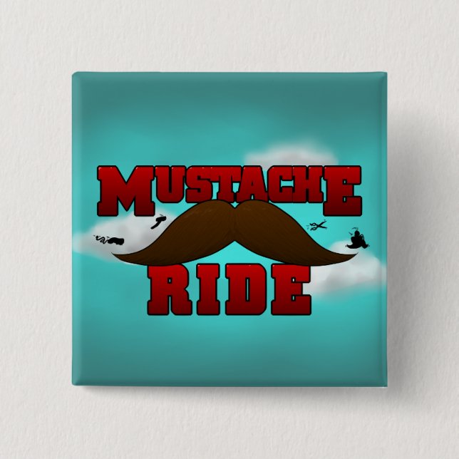 Badge Carré 5 Cm Tour de moustache (Devant)