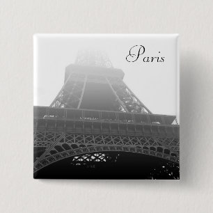Badge Carré 5 Cm Tour Eiffel Paris