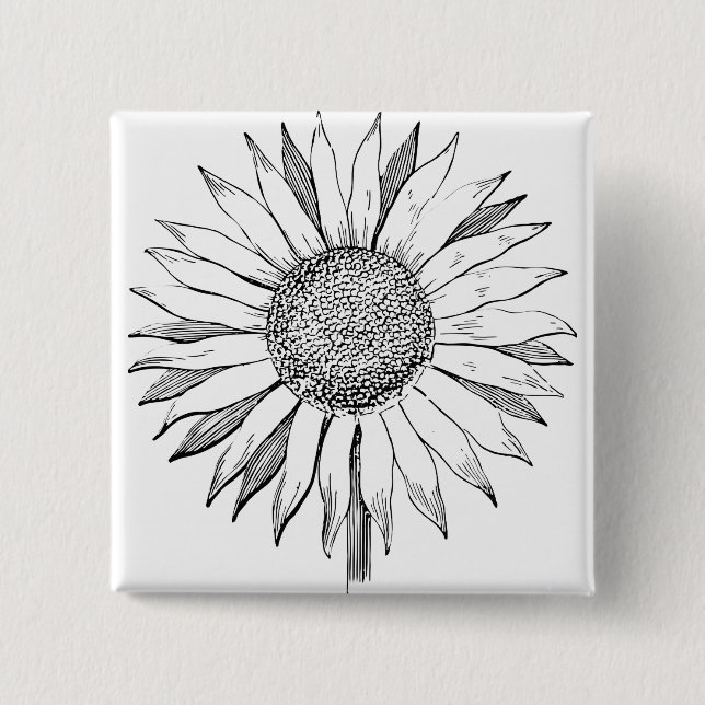 Badge Carré 5 Cm Tournesol illustré (Devant)