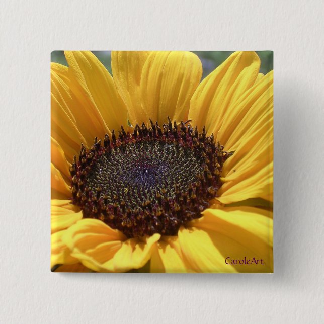 Badge Carré 5 Cm Tournesol Sun-Embrassé (Devant)