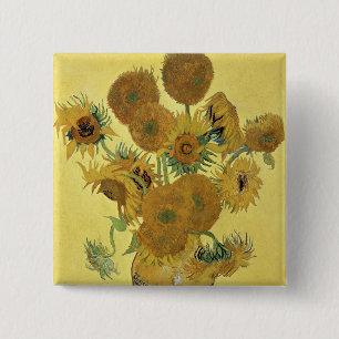 Badge Carré 5 Cm Tournesols de Vincent van Gogh , 1888