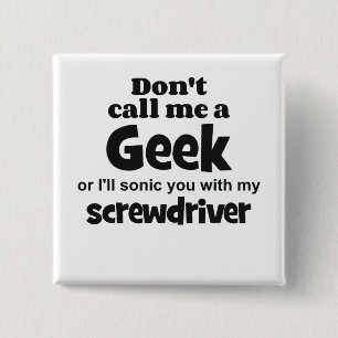 Badge Carré 5 Cm tournevis geek bf