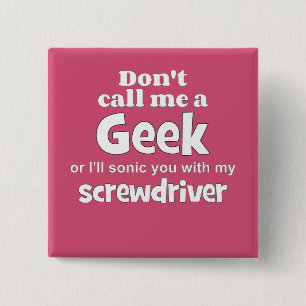 Badge Carré 5 Cm tournevis geek wf