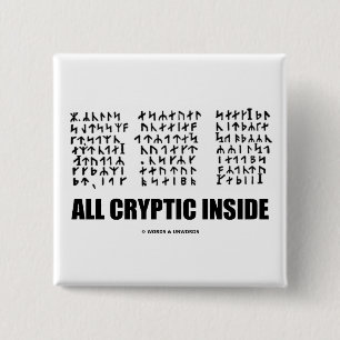 Badge Carré 5 Cm Tous intérieur énigmatique (cryptogramme runique