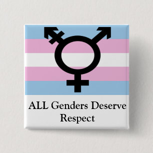 Badge Carré 5 Cm Tous les genres méritent le respect