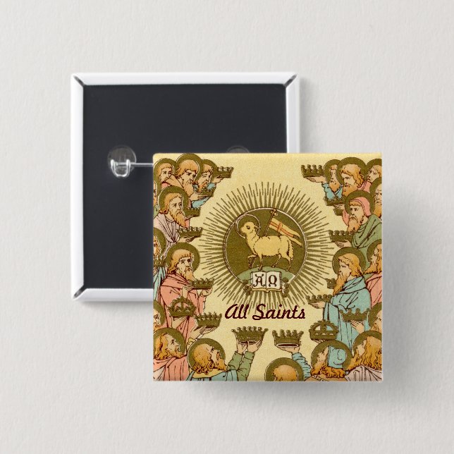 Badge Carré 5 Cm Tous les saints (RLS 19) (Devant & derrière)