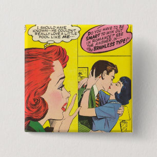 BADGE CARRÉ 5 CM TOUT SUR L'AMOUR