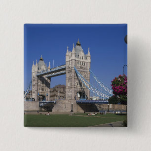 Badge Carré 5 Cm Tower Bridge, Tamise, Londres, Angleterre