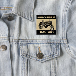 Badge Carré 5 Cm Tracteur vintage de ferme