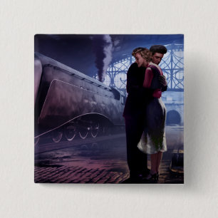 Badge Carré 5 Cm Train bleu 2