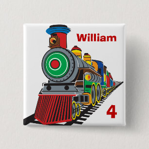 Badge Carré 5 Cm Train de Choo Choo