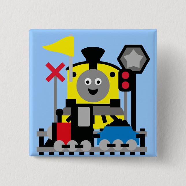 Badge Carré 5 Cm Train de sourire (Devant)