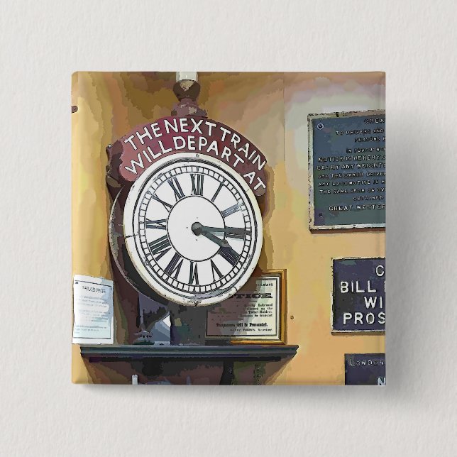 BADGE CARRÉ 5 CM TRAIN STATIONS (Devant)